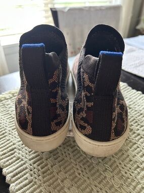 Rothy's Knit Leopard-Print Ankle Booties in Black and Brown